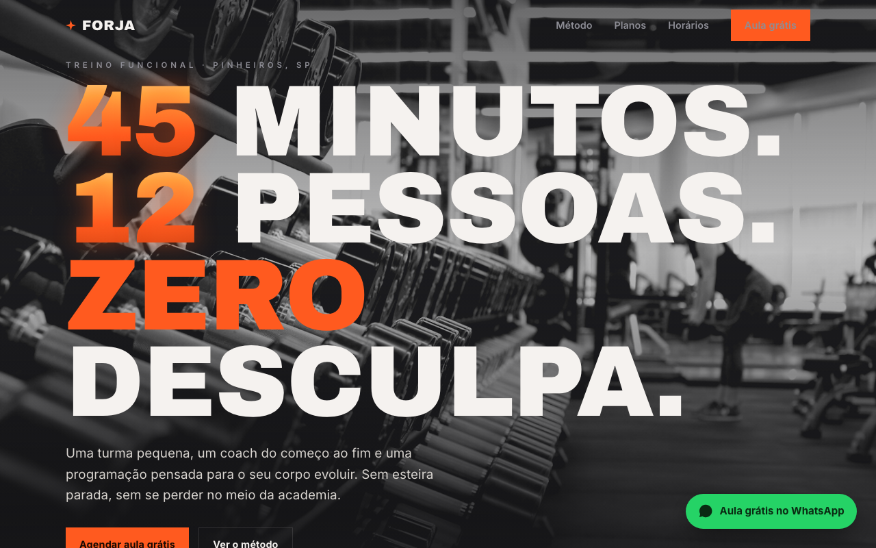 Site do estúdio Forja