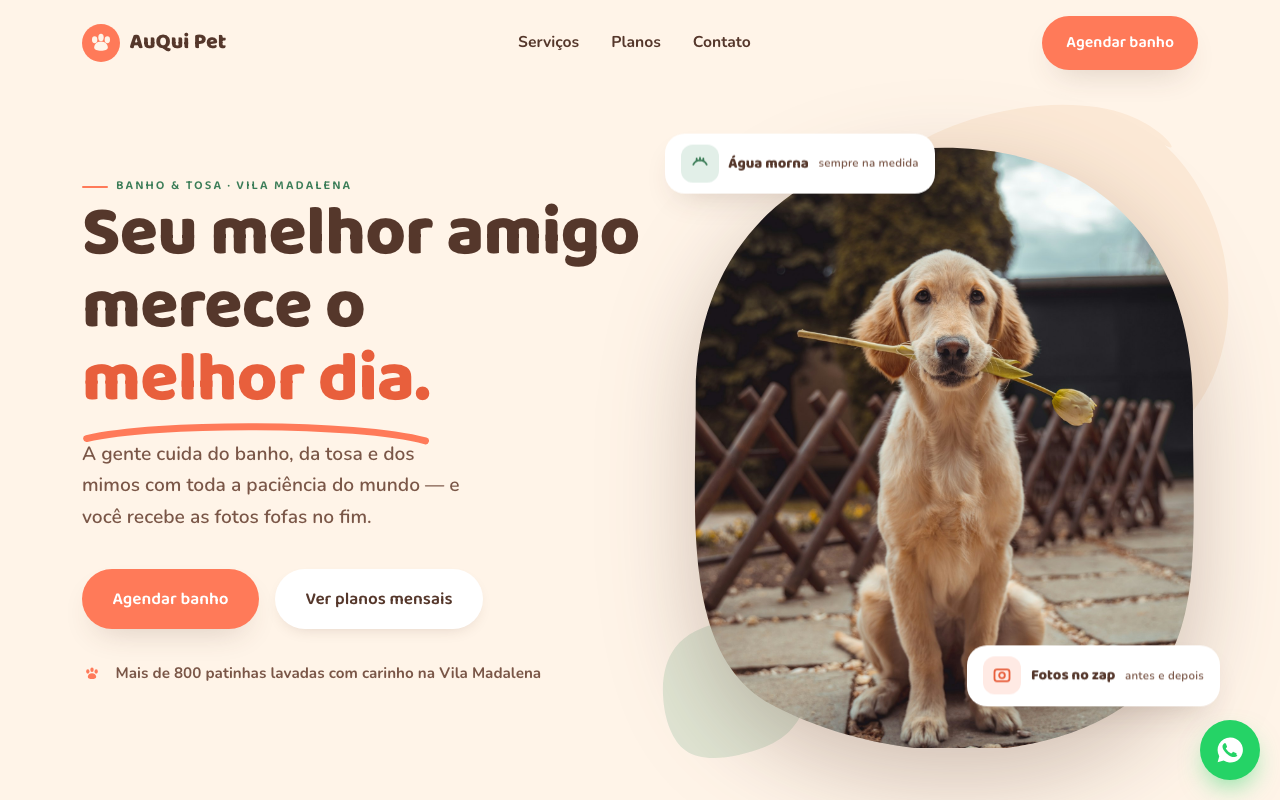 Site do petshop AuQui Pet